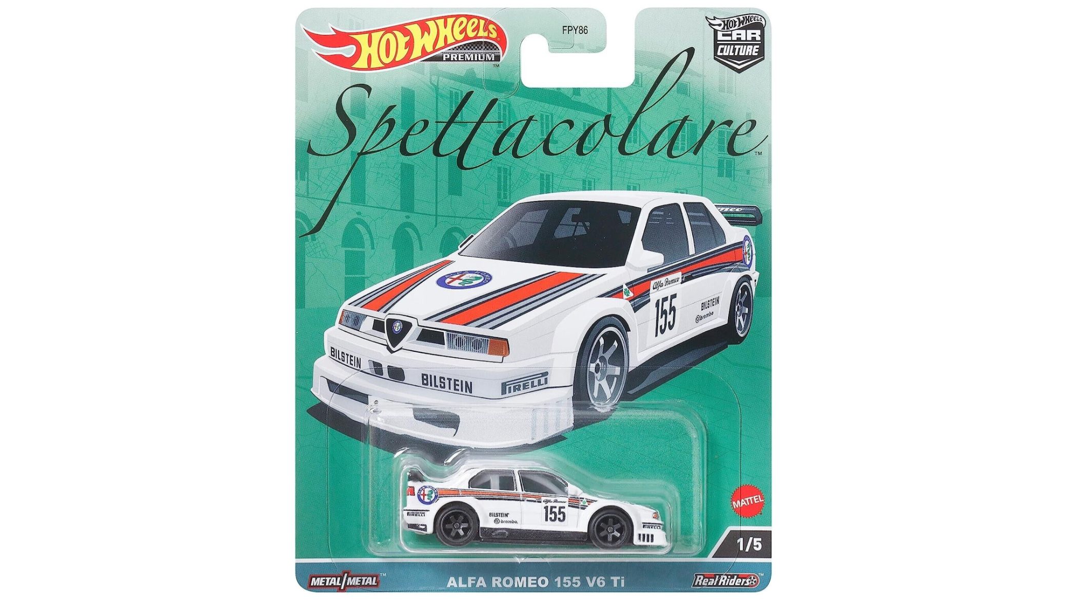 Hot Wheels 2023 Spettacolare – Alfa Romeo 155 V6 TI In Scala 1:64 – Serie Car Culture, Modello HKC48
